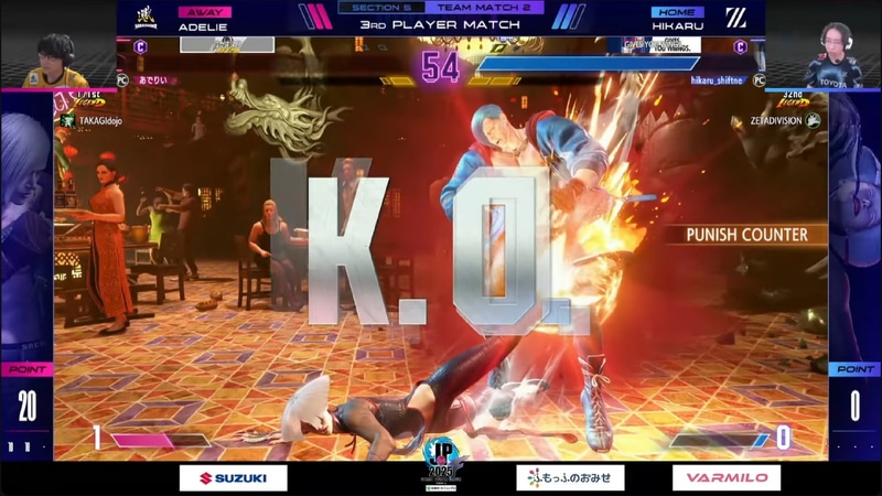 大将戦はここまで無敗のあでりいとひかるのA.K.I.の対決だが、ひかるのA.K.I.が勝利し、ZETA DIVISION Geeklyを救う20ポイントを獲得した