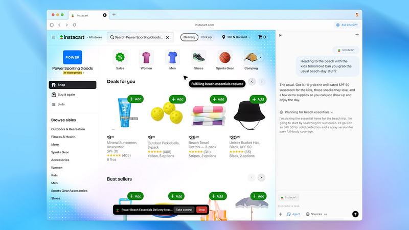 ChatGPTが作業を代行してくれるAIエージェント機能も搭載