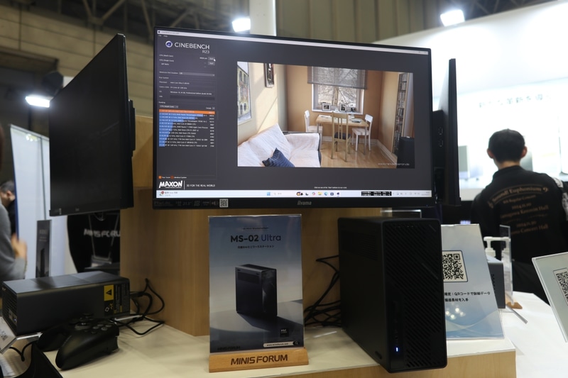 会場ではCinebench R23の結果を表示した状態だった