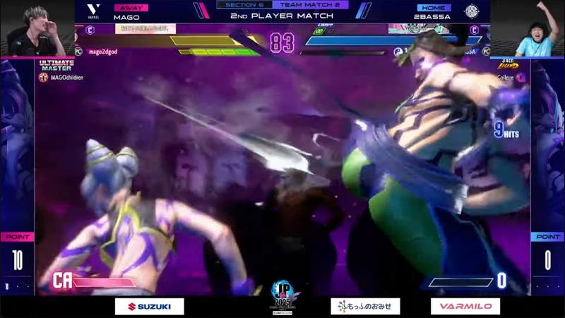 中堅戦の試合は1セット目はマゴ有利で展開するも、インターバルを挟んでの再戦で動きが見違えるほどよくなった2BASSAのジュリが見事に逆転！2-1でマゴに勝利する展開となった