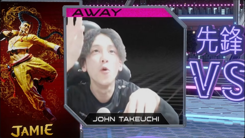 先鋒戦前には、竹内ジョンが「ピアノを弾く板橋ザンギエフ」のモノマネを披露！ぽろろぉ～ん！