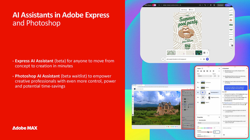 ExpressとPhotoshopのWeb版にAIアシスタントの機能が実装される