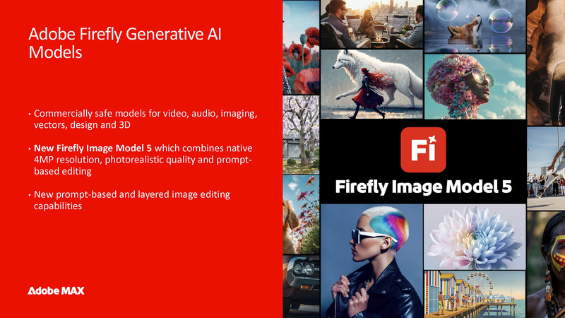 Adobe独自の生成AIモデルとしてFirefly Image Model 5を発表