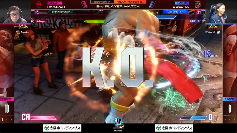 中堅戦はこばやんのザンギエフとどぐらのエレナの1戦だが、ここはこばやんのザンギエフの猛攻を凌いだどぐらのエレナが2-1で勝利