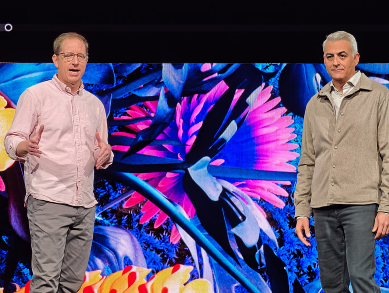 Google DeepMindのエリ・コリンズ氏(左)、ワドワーニ氏