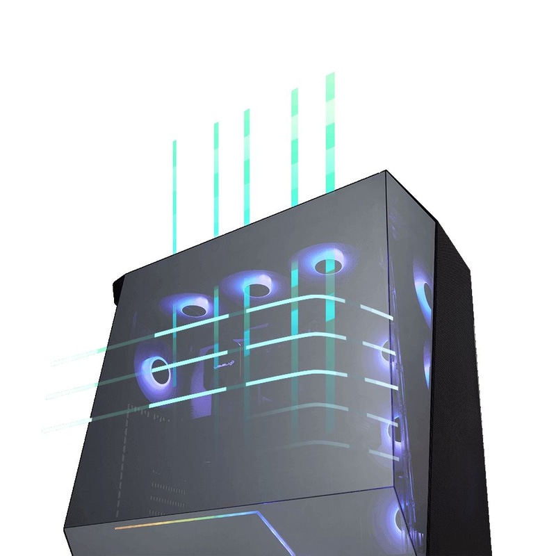 10基のファンでエアフローを確保