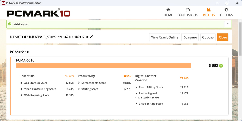 PCMark 10 Standardの結果