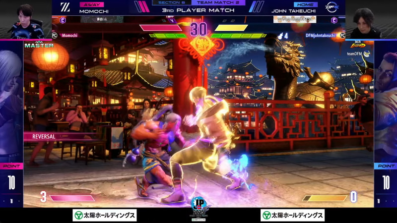 大将戦の試合でも、ももちのエドに対して抜群の動きを見せる竹内ジョンのジェイミーだったが、ももちのエドが読み合いなどで上回って3-1で大将戦を勝利する結果となった