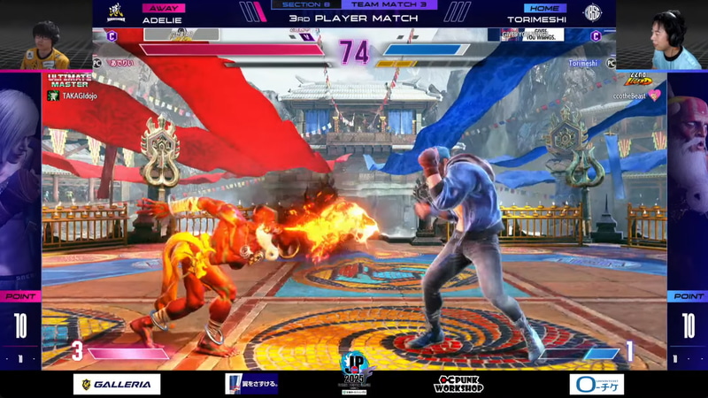 鶏めしのダルシムの弾を抜ける形でこの直後にSA3発動でリーサル！コマンドを仕込んだ上で狙って出したという