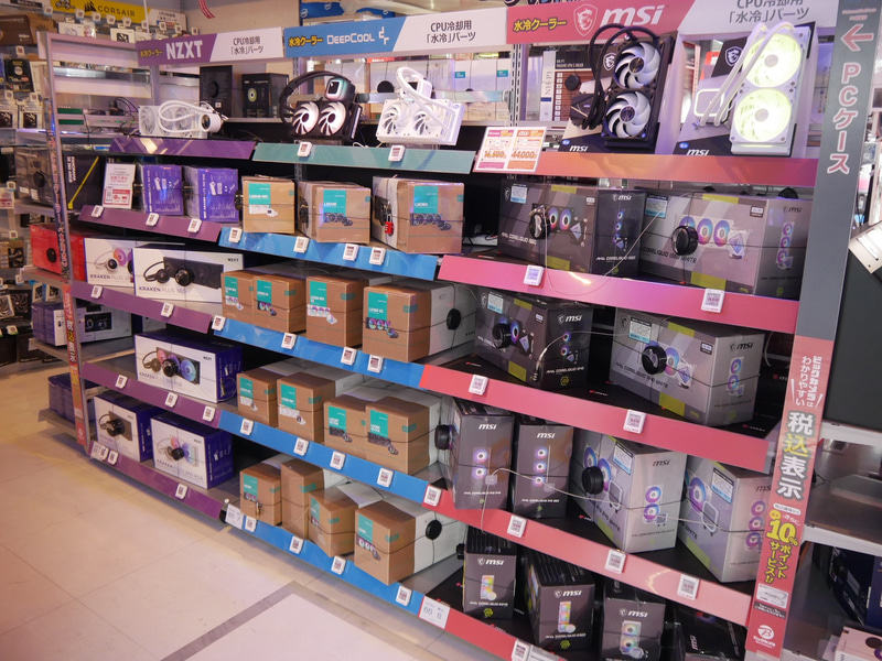 水冷パーツの品揃えが充実している