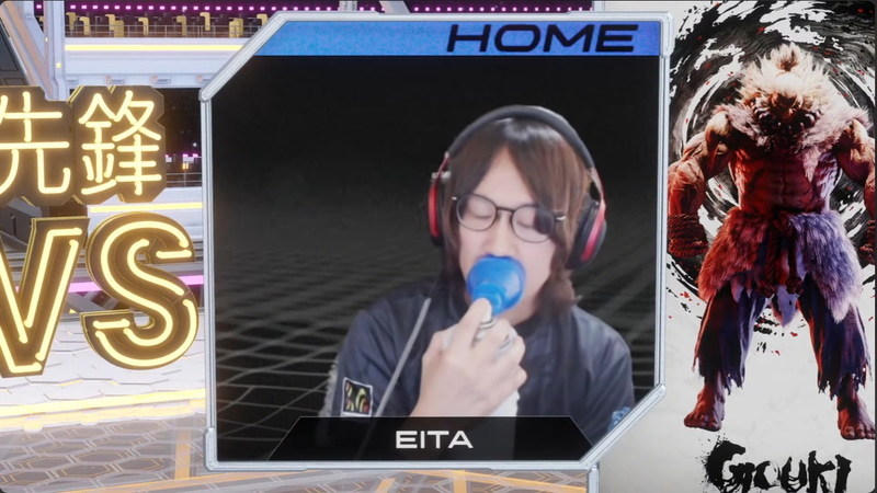 先鋒戦前のインタビューでは、呼吸器を使って酸素を吸入しているえいたの様子が確認できたが……