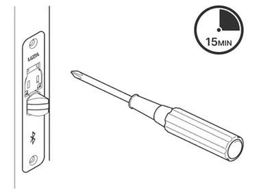 箱錠を交換するだけで設置できる