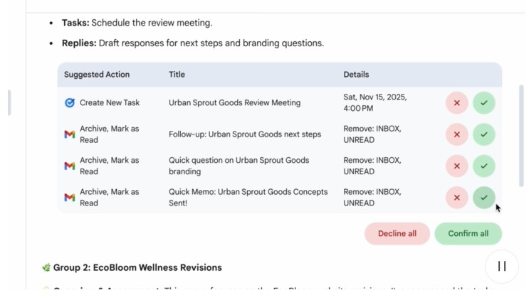 メールの返信の下書き作成、それに沿ったレンタカーや航空券の手配をしてくれるGemini Agent