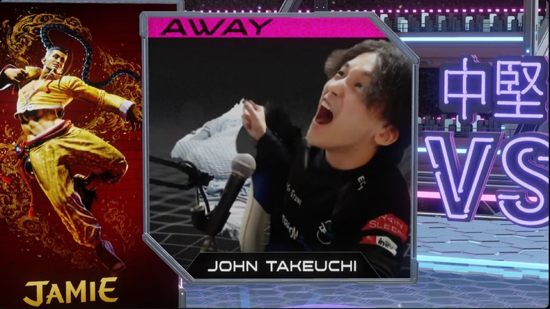 中堅戦前の竹内ジョンは、今回もコメント後にさらっと一発芸「未来予知をするジェイミー」という不思議な竹内ジョンワールド全開のネタを披露した