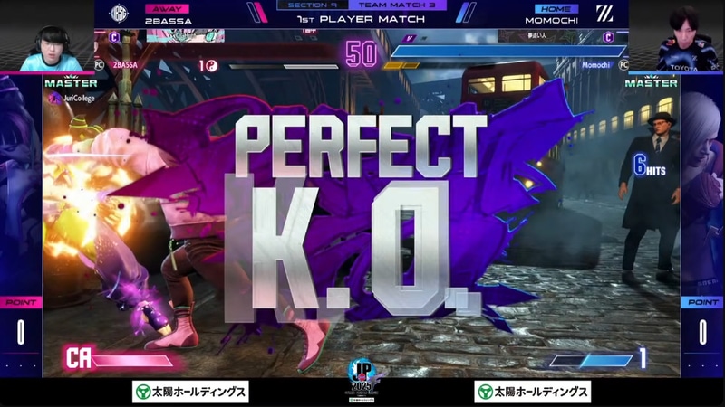 先鋒戦、ももちのエドと2BASSAのジュリの1戦は2BASSAの反撃も届かず、2-1でももちのエドが勝利