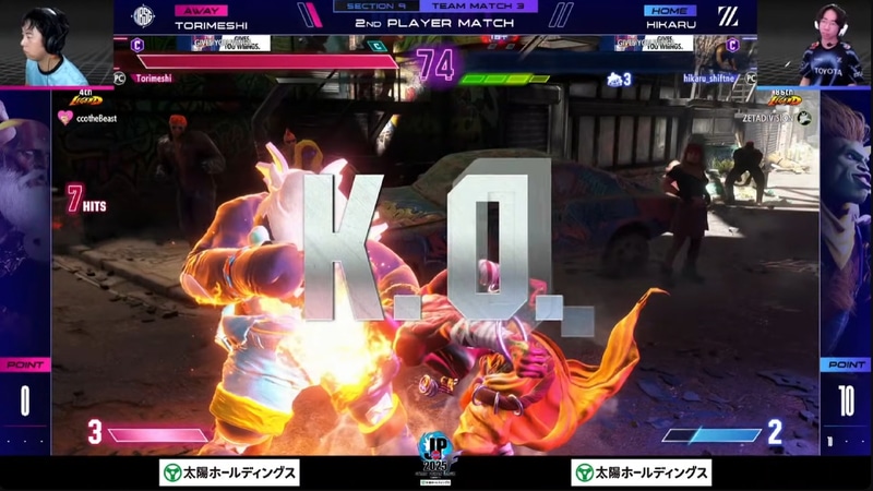 中堅戦はひかるのブランカと鶏めしのダルシムの1戦だが、終始鶏めしのダルシムのペースで試合が運び、2-0で勝利することとなった。ひかるのブランカはまだ大会などに出すと緊張などから思う通りの動きができていないとコメントで語っていた