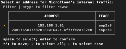 1つ目のNICに割り当てられているIPアドレスが表示される