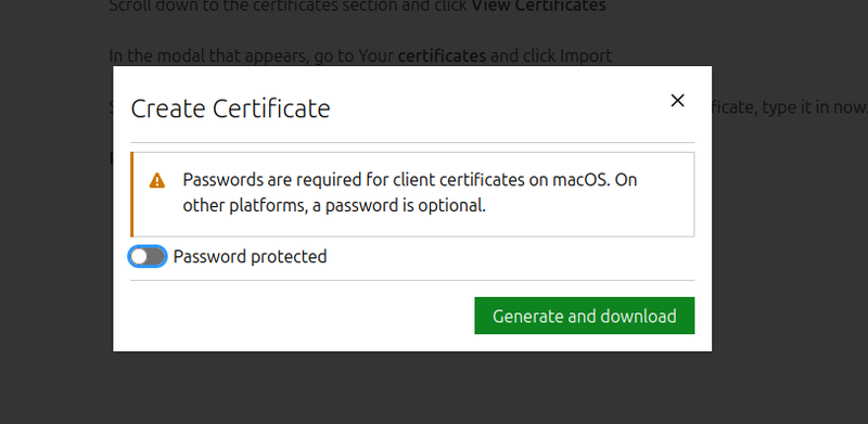 パスワードで保護する場合は、「Password protected」をONにしよう