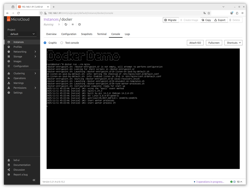 MicroCloud上で起動した仮想マシンの中で、Dockerを動かすこともできる
