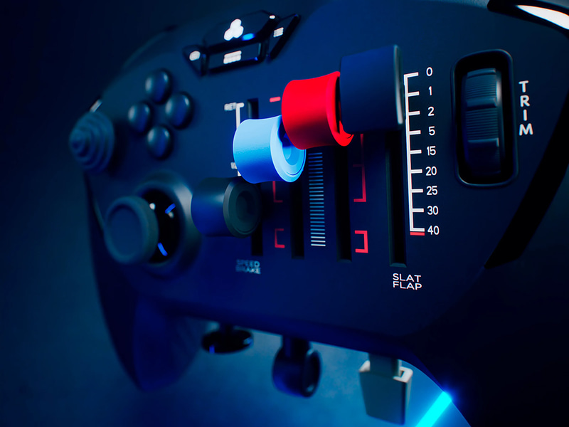 スロットルレバーなどを装備