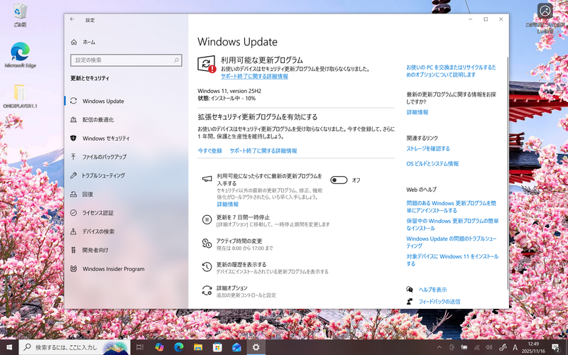 必要なファイルのダウンロードとインストールは自動で進行
