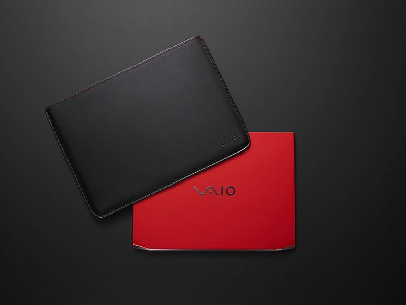 VAIO SX14-RレザーPCケース 赤色