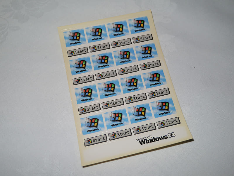 Windows 95のStartボタンを模したシール