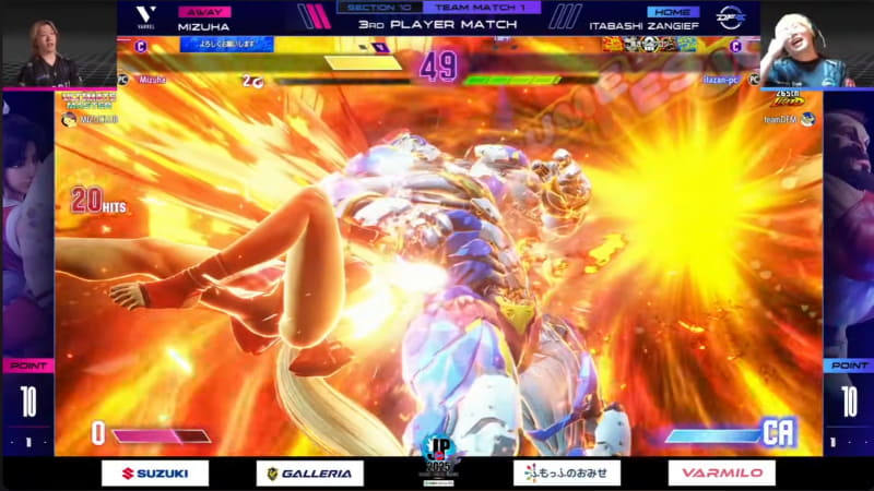 3セット目は板橋ザンギエフがキャラクターをザンギエフに変更して挑むも水派の勢いは止まらず、3-0のストレート勝利で大将戦に勝利した