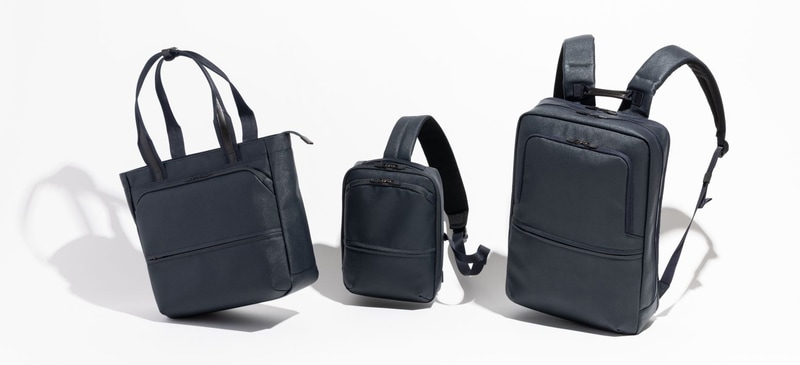 左から順に、イージートートバッグ、イージーボディバッグ、イージーバックパック