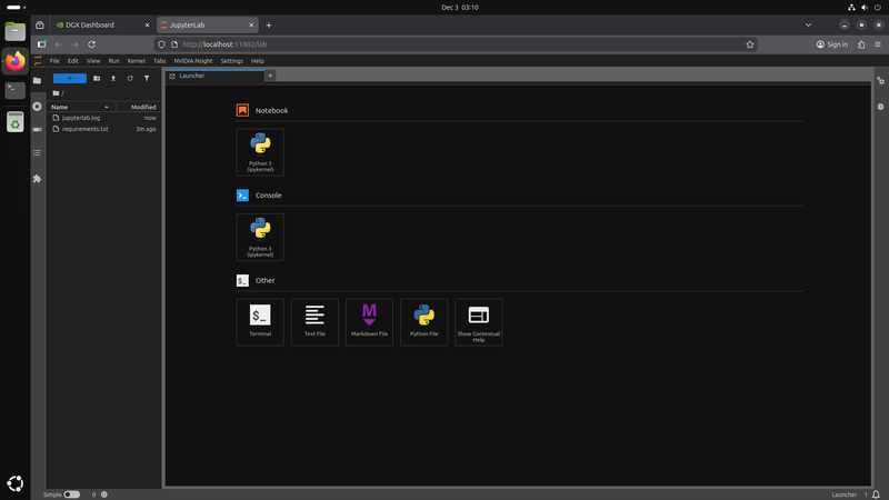Jupyter Notebook(http://localhost:11002/lab)