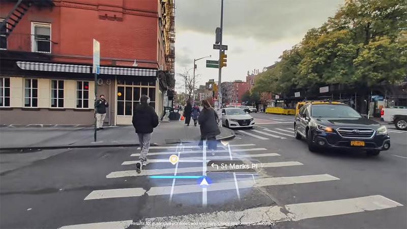AIグラスの利用イメージ。レンズに情報が表示される