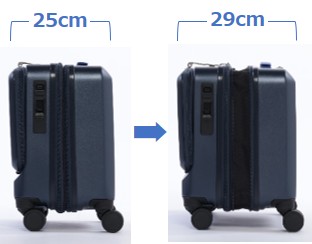 本体の伸長により容量を拡張できる