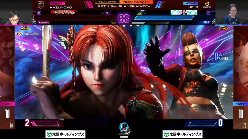 大将戦、かずのこのヴァイパーが本節とは見違える動きでKEI.Bの舞を翻弄！しかしインターバル後は対応されてしまい、3-2でKEI.Bの舞が逆転勝利を決めることとなった