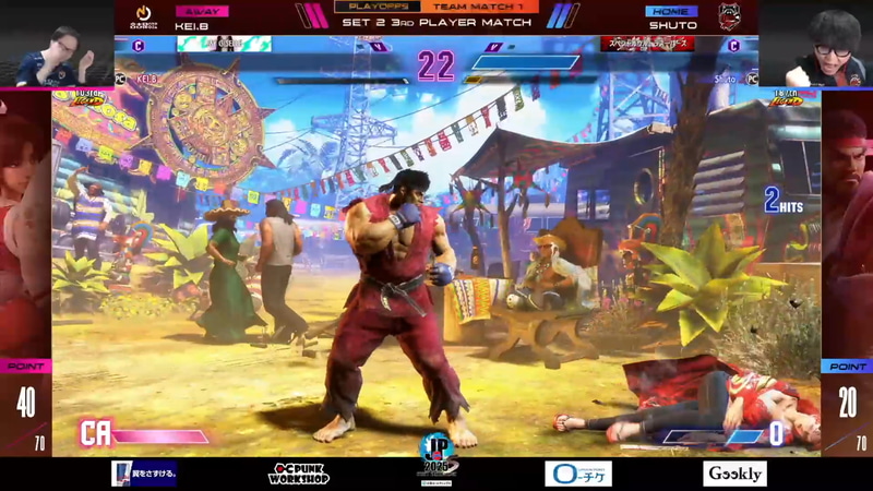 大将戦、ShutoのリュウとKEI.Bの舞の激突はShutoのリュウがKEI.Bの舞を抑えて3-2で勝利！ガッツポーズを見せるShuto