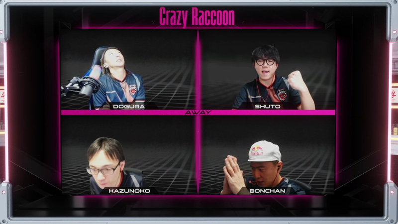 勝利したCrazy Raccoonのメンバーたち。インタビューでは次のGood 8 Squad戦への意識の高さを感じさせるコメントばかりだった