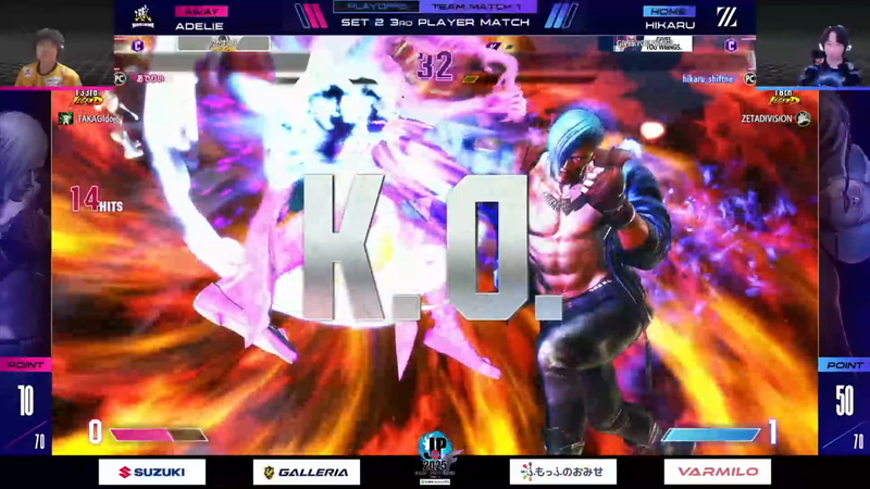 2巡目大将戦、ひかるのA.K.I.とあでりいのエドの1戦は、接戦をあでりいのエドが勝利