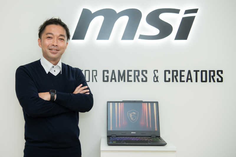 エムエスアイコンピュータージャパン ノートPC営業本部コンシューマ営業部の鈴木淳氏。写真のゲーミングノートはCyborg 15 B2RW
