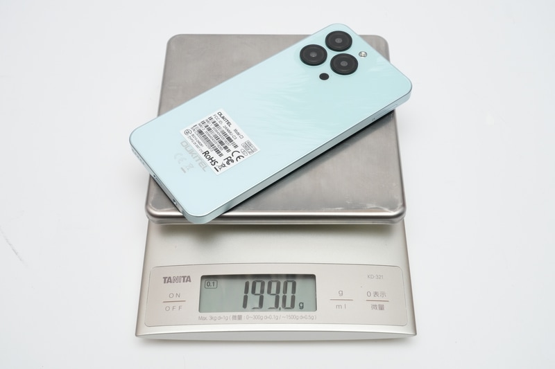 本体の実測重量は199g