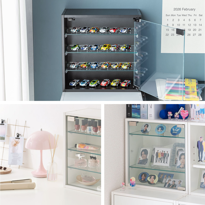 コレクションの展示に適したガラス扉タイプ