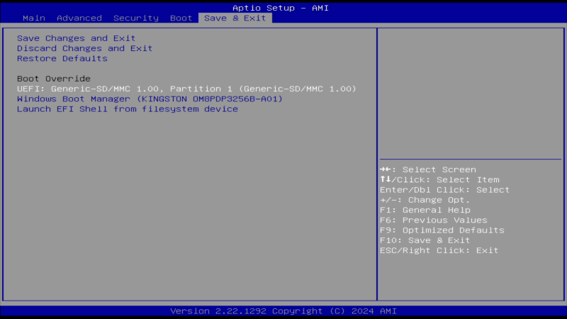 PCの電源を入れたらUEFIの設定画面を呼び出し、ブートメニューからUSBメモリを選択してPCを再起動する