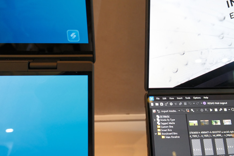 従来モデル(左)との比較。狭額縁化、小型化している