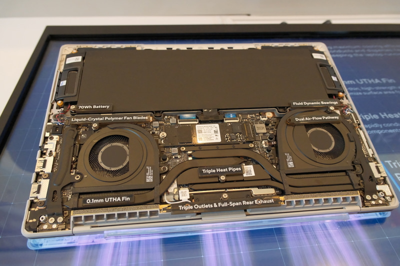 内部の分解展示