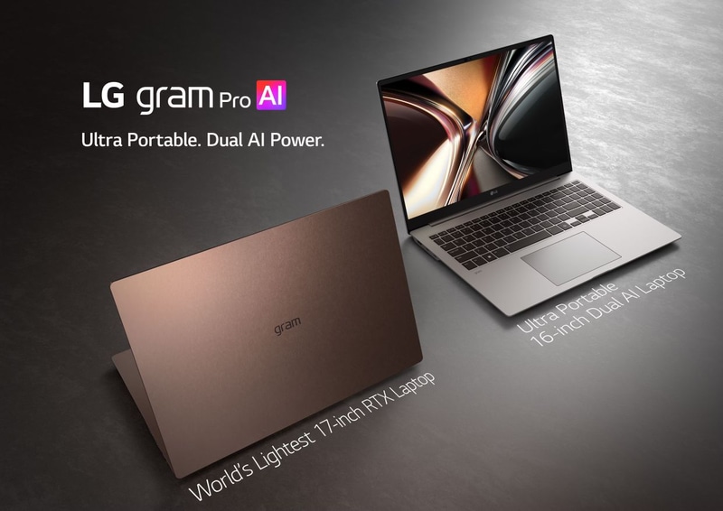 左: LG gram Pro 17、右: LG gram Pro 16