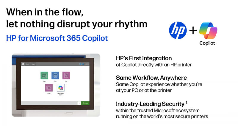 複合機でMicrosoft 365 Copilotを使えるHP for Microsoft 365 Copilotを今春提供開始