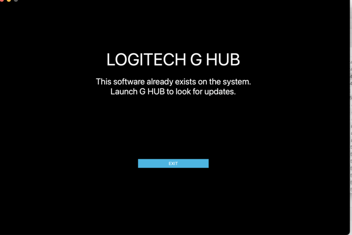 G HUBインストールでこの画面が出たら、正しく起動できるようになるはずだ