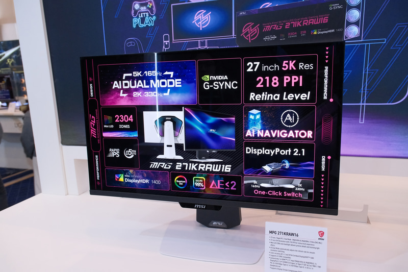 MPG 271KRQW16(27型Rapid IPS、5K/165Hzと2K/330Hzのデュアルモード対応)