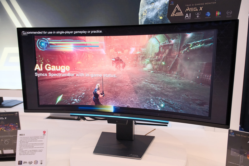 MEG X(34型第5世代QD-OLED RGBストライプ採用、3,440×1,440ドット/360Hz対応)