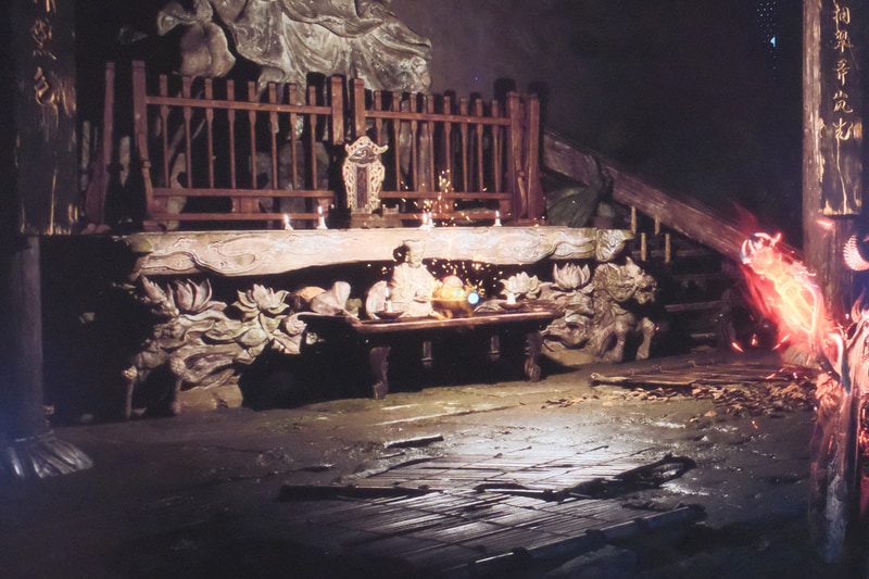 こちらは新型エンジン。火の粉のパーティクルや地面の表現などは改善が分かりやすい