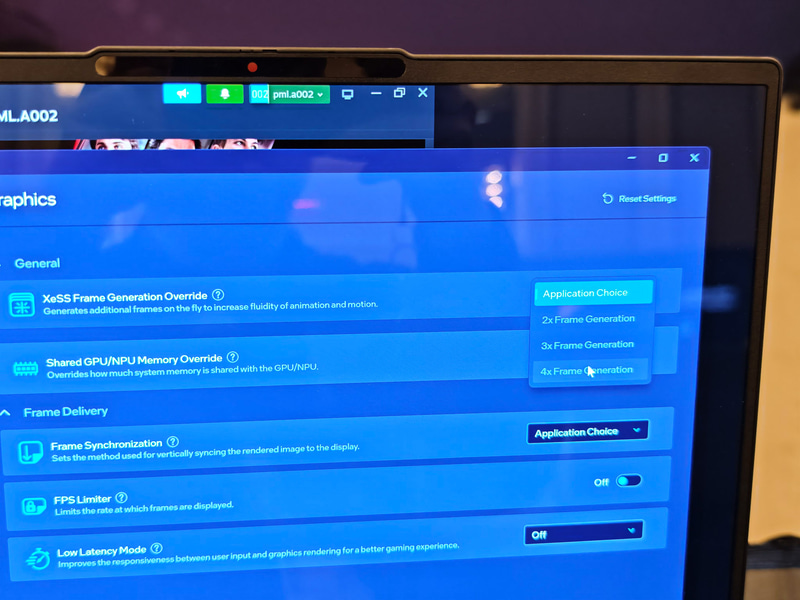 インテル グラフィックス・コマンド・センターアプリからMFGの設定ができる