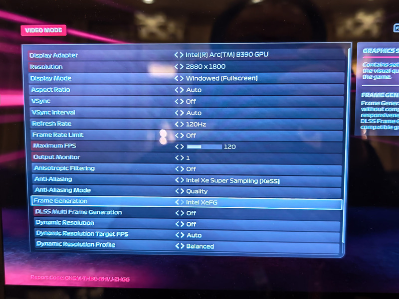 F1 25ではXeSSのフレーム生成に対応していることは確認できた
